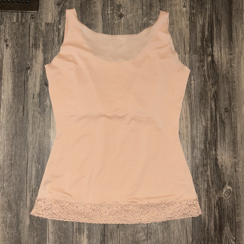 Spanx Cream Lace Hem Slimming Tank Top Size XL - Picture 5 of 5